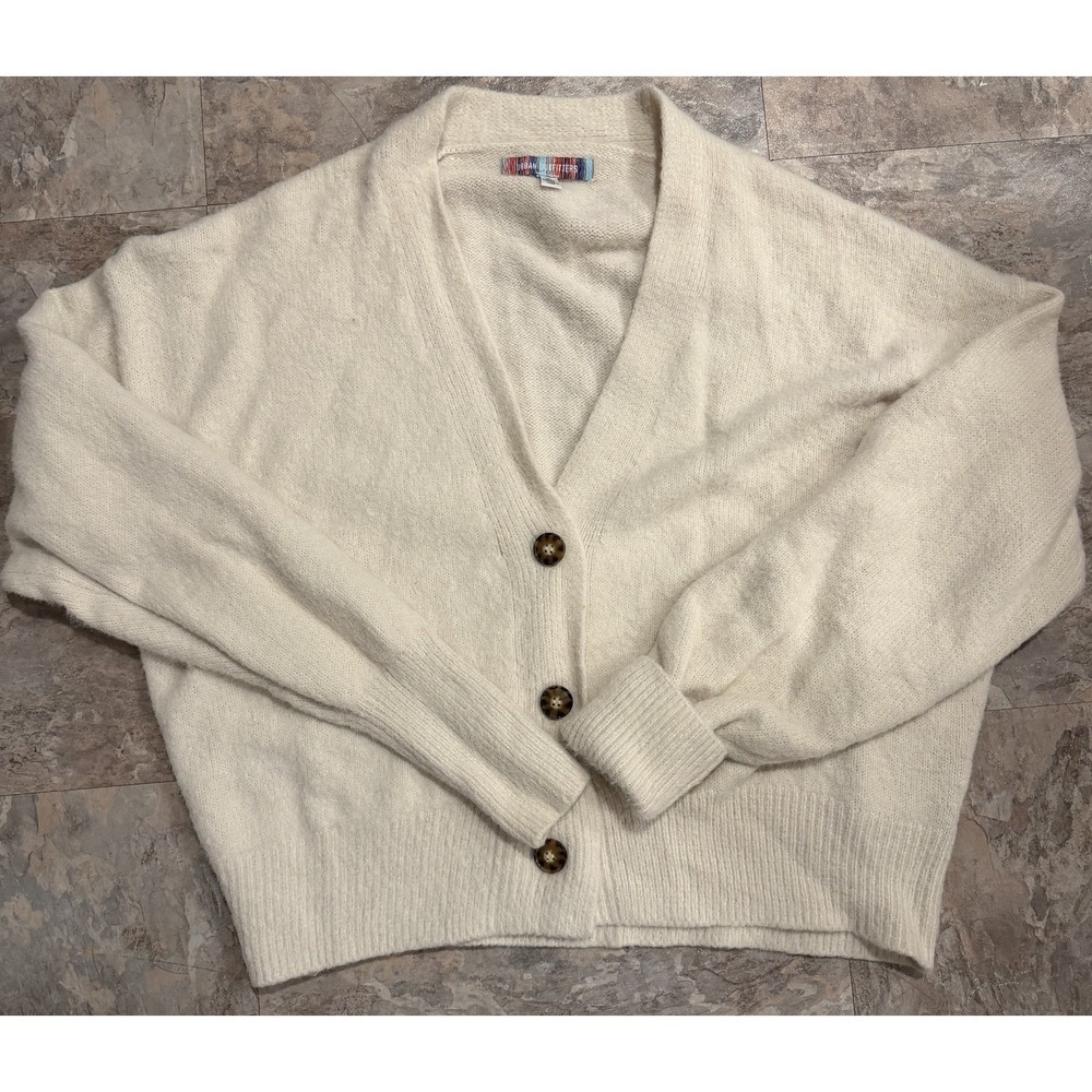 Urban Outfitters Thea Fuzzy Knit Slouchy Cardigan Sweater Women's S Oversized - Picture 2 of 10